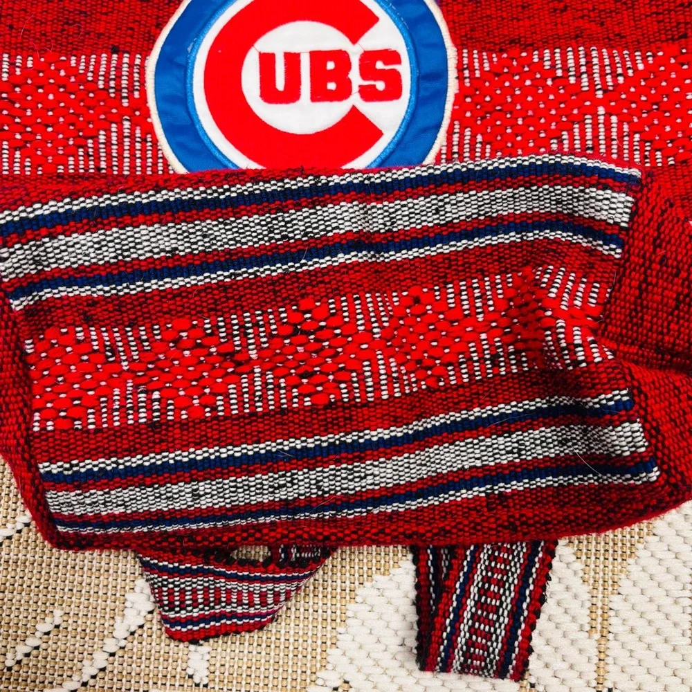 Chicago Cubs Sarape Striped Bucket Backpack MLB Fan Gear Bag Baseball Team Pack